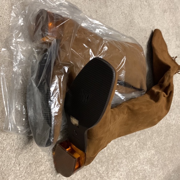 Stuart Weitzman Charlolet Coffee Stretch Suede 7.5  WORN ONE TIME w/box - Picture 5 of 11